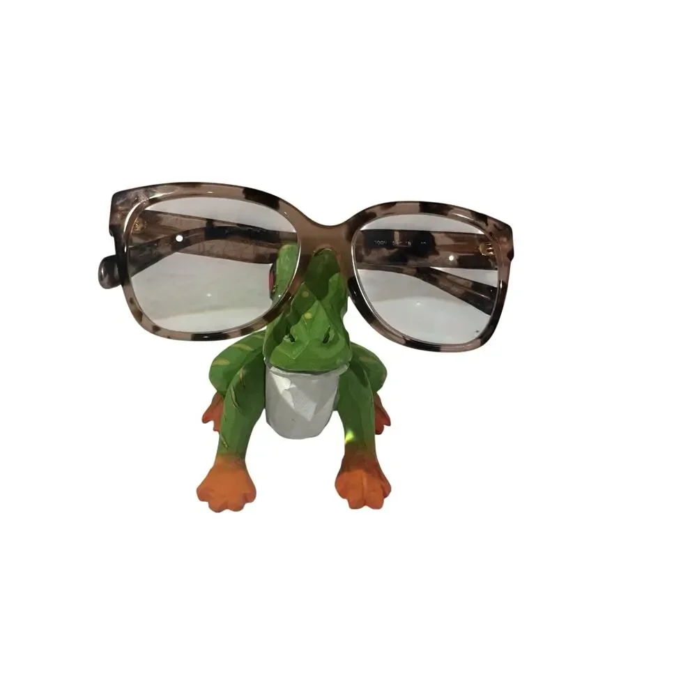 Wooden Frog Eyeglasses Holder